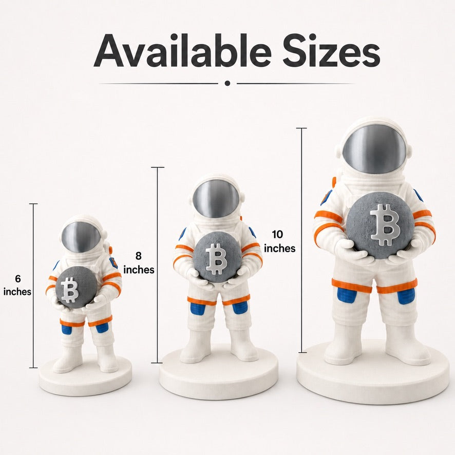 Bitcoin Astronaut Figurine | 3D Printed Crypto Collectible Statue