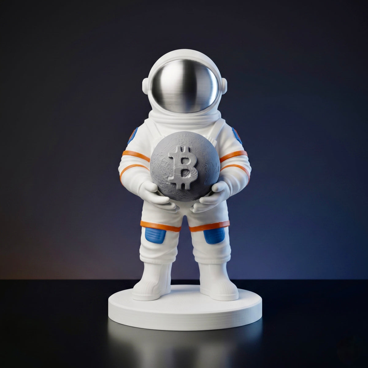 Bitcoin Astronaut Figurine | 3D Printed Crypto Collectible Statue