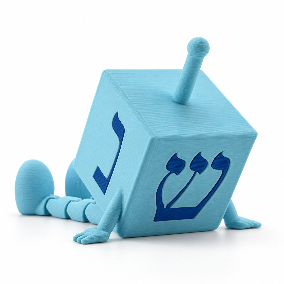 Articulated Dreidel Figurine with Legs – Poseable Hanukkah Shelf Sitter