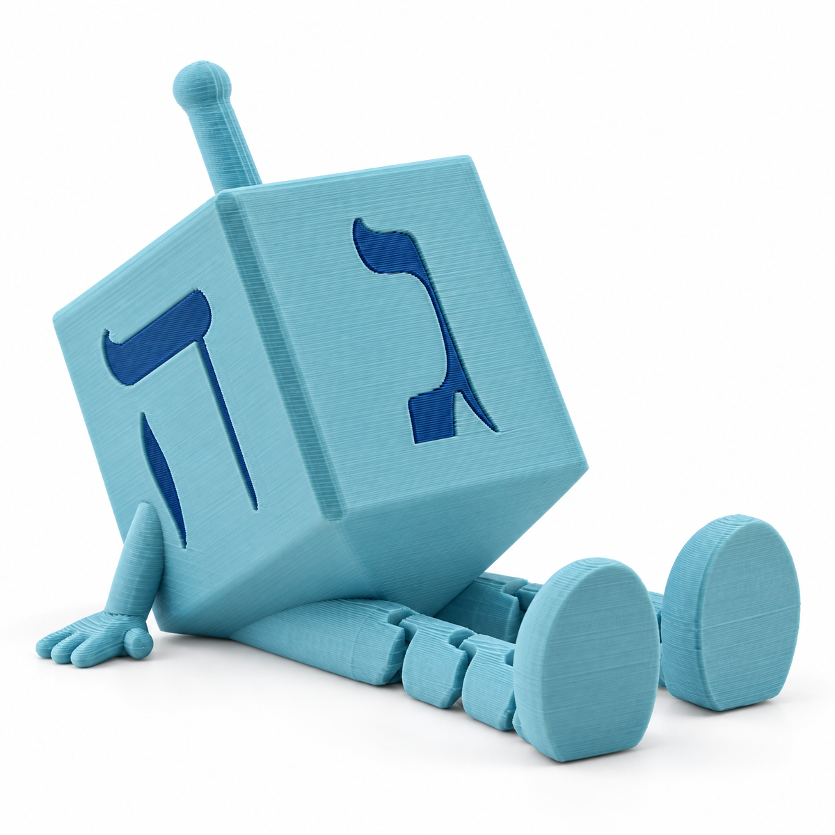 Articulated Dreidel Figurine with Legs – Poseable Hanukkah Shelf Sitter